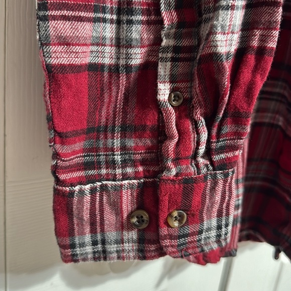 GH Bass & Co NWT red plaid flannel cotton mens button down shirt size XLT - Picture 8 of 13